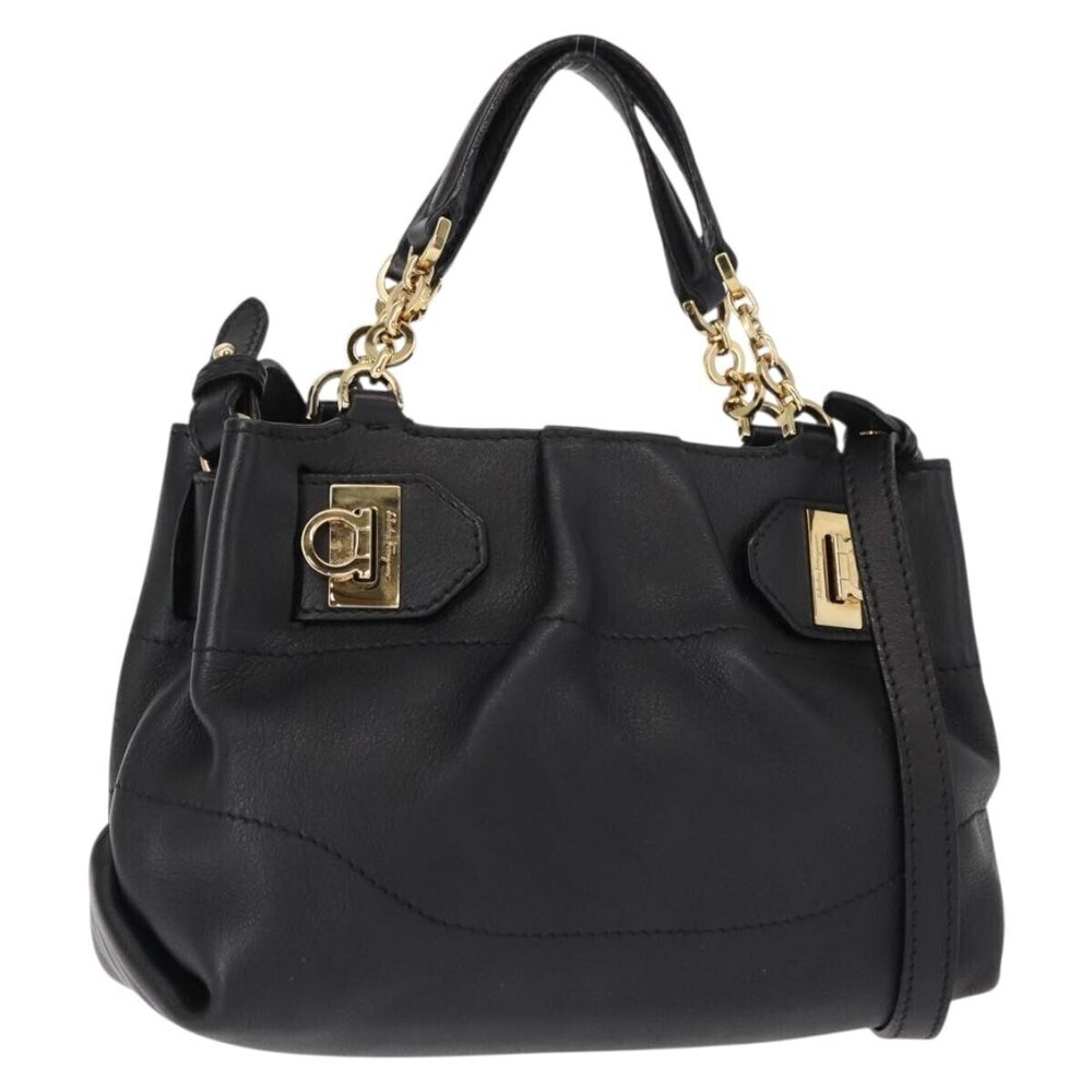 Salvatore Ferragamo W Chain Tote Leather Medium